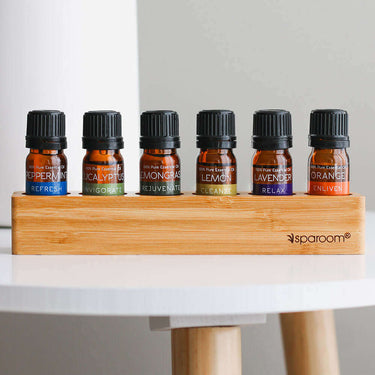 Essential Oil 6 Pack with bamboo holder
