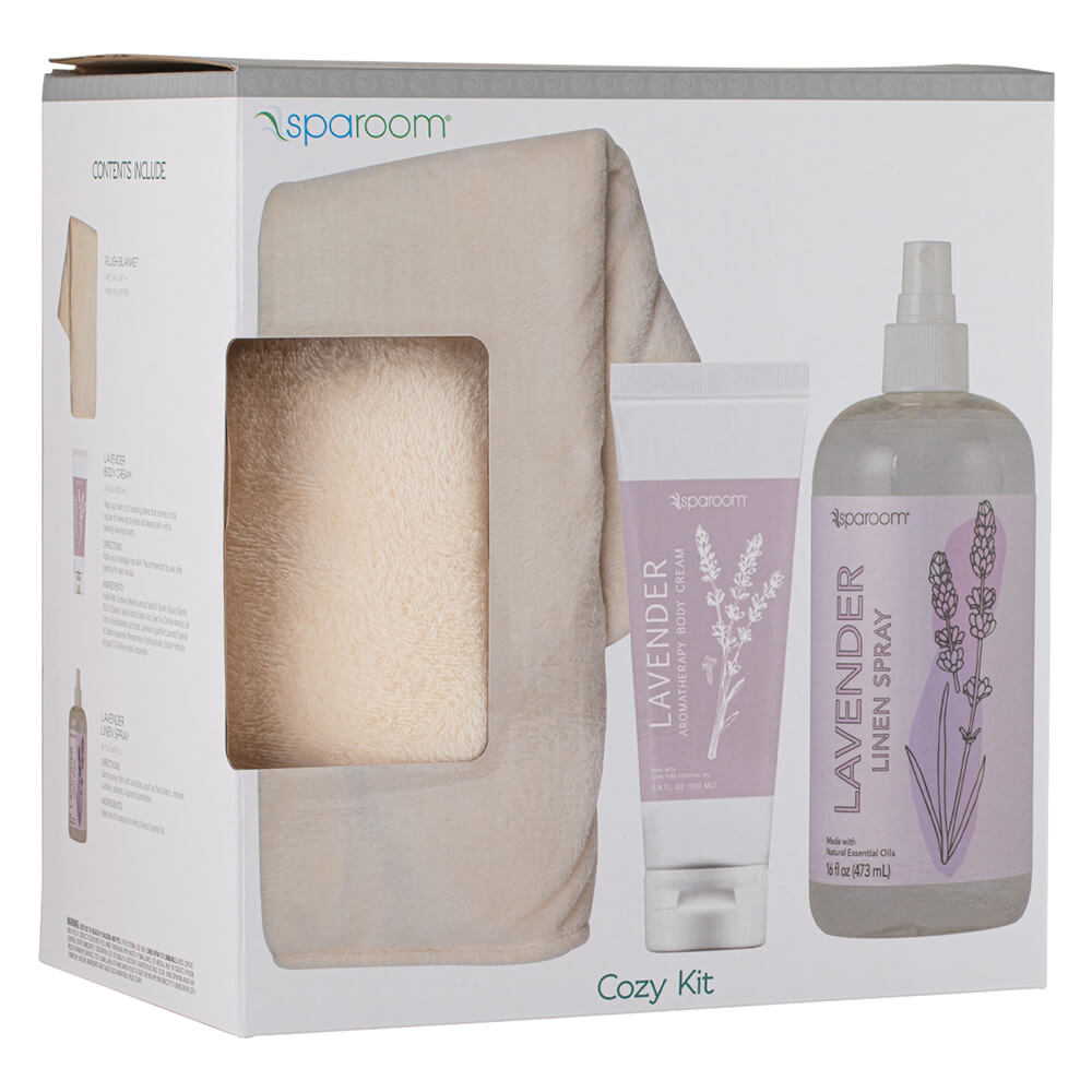 Spa Kit - Cream Blanket Cozy, Lavender Linen Spray