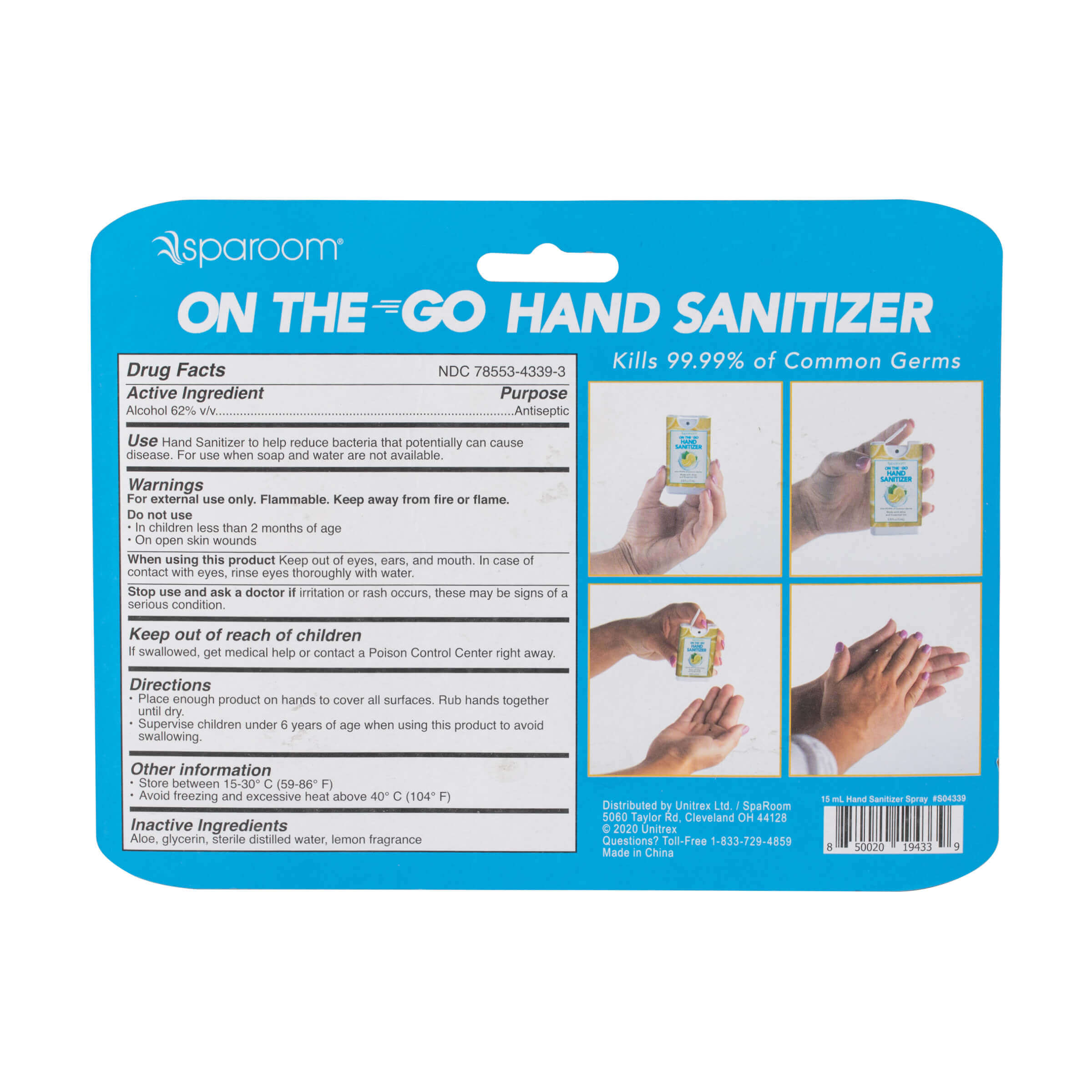 On The Go Hand Sanitizing Spray - 15mL - 3 Pack
